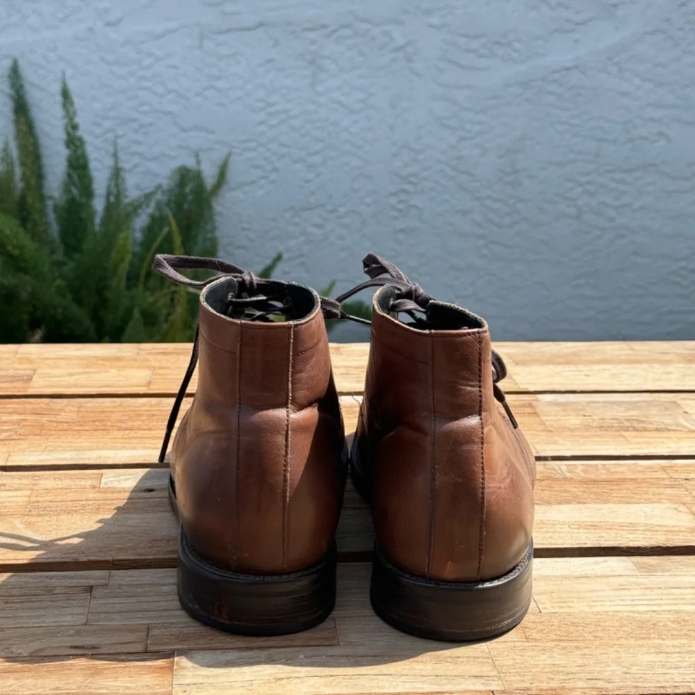 Thursday Boot Company Brown Leather Cap-Toe Lace-Up Boots